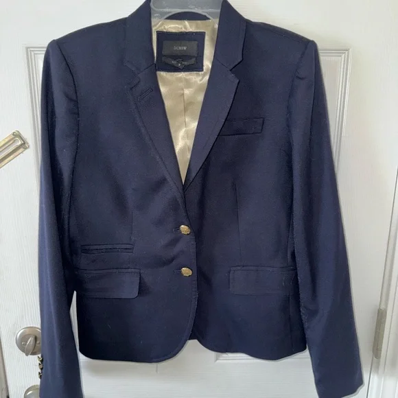 J. Crew Midnight Blue Blazer with Brass Accents - Picture 1 of 3